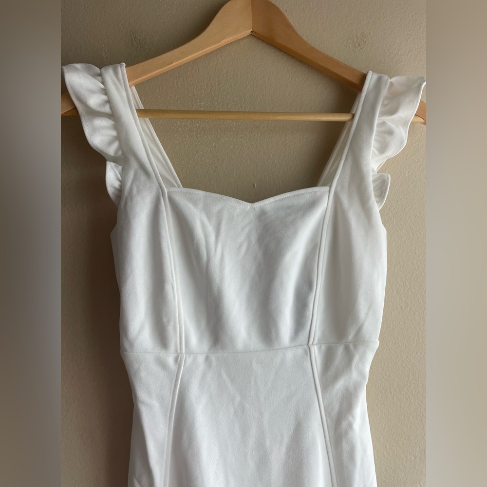 New Lulus Miriam White Ruffled Bodycon Dress Size XS - Picture 6 of 10